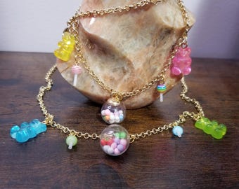 Cute candy themed necklace