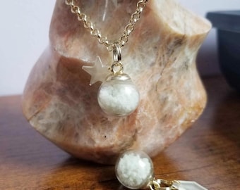 Glow in the dark night sky necklace