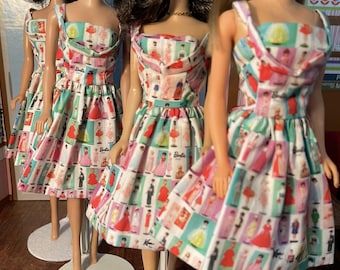 Mid-Century Modern Fashion Doll Dress – Vintage Barbie Body