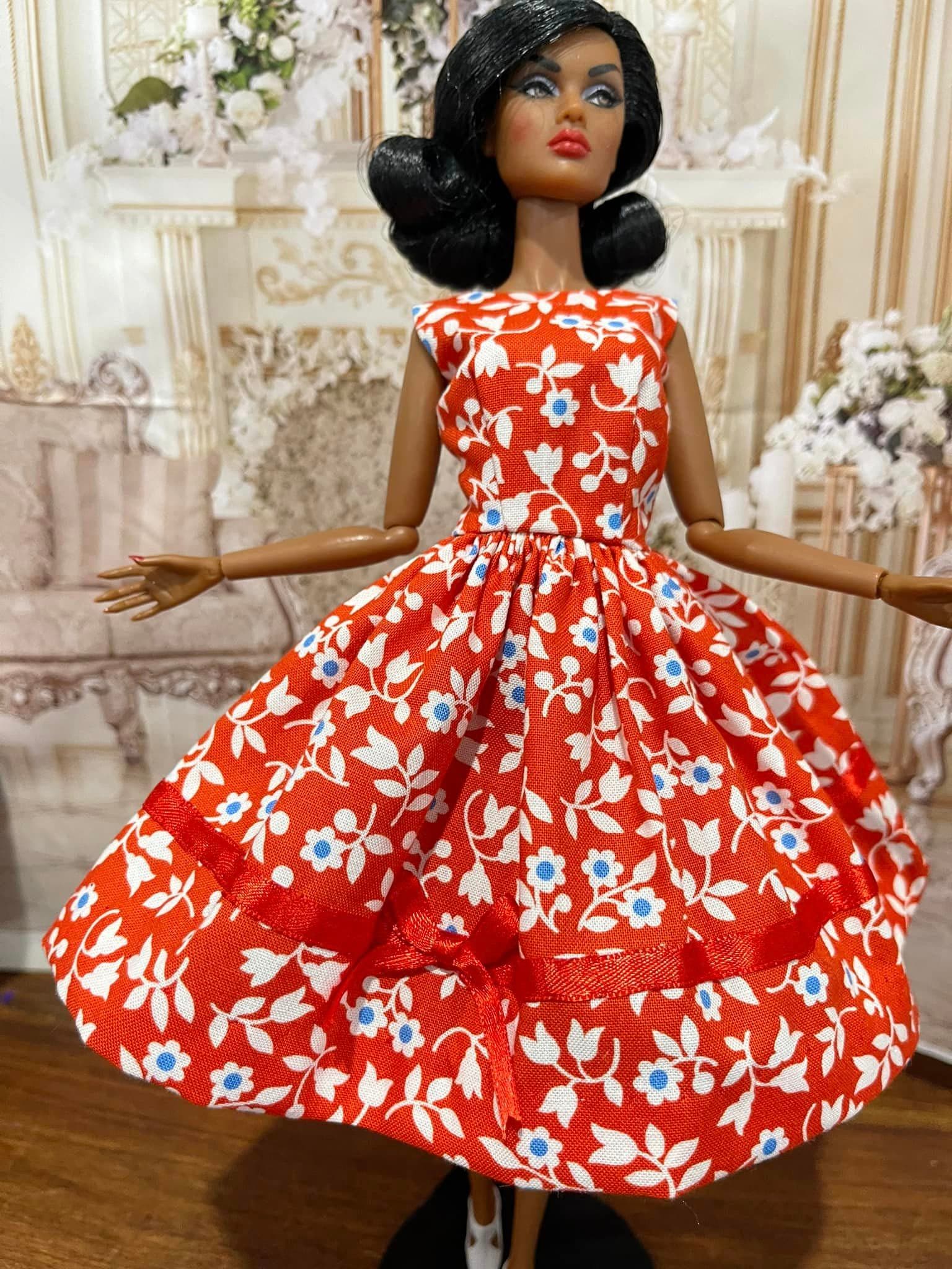red dress belt Red Midi Dress With Chain Belt Small