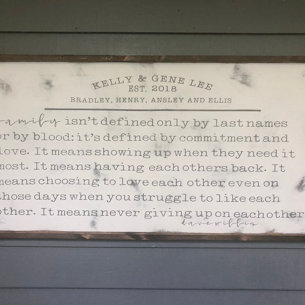 Family Sign, Large Family Sign, Blended Family, Farmhouse Decor, Farmhouse Sign, Wood Sign, Wedding Gift, Adoption, Fixer Upper decor