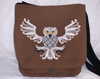 Owl Haversack  - cotton duck/cotton