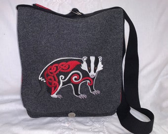 Knotwork Badger Haversack  - wool and silk