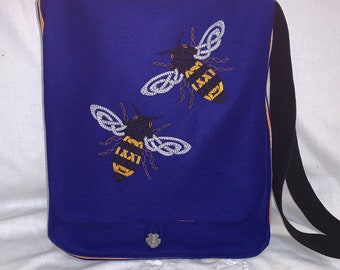 Celtic Bees Haversack  - wool and silk