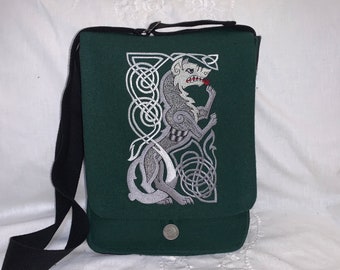 Celtic Wolf Haversack- wool/silk