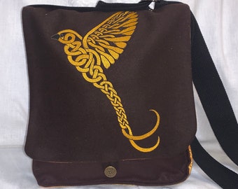 Knotwork Bird Haversack  - wool and silk