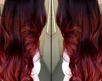 Items Similar To Auburn Fire Ombre Custom Order Dark Brown