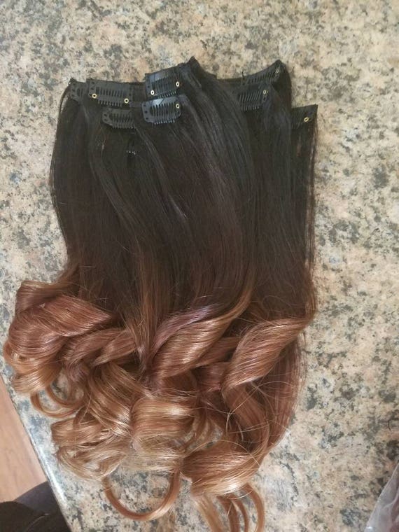 Clip in Remy Human Hair Extensions Dark Brown and Caramel - Etsy Clip in Remy Human Hair Extensions Dark Brown and Caramel - Etsy