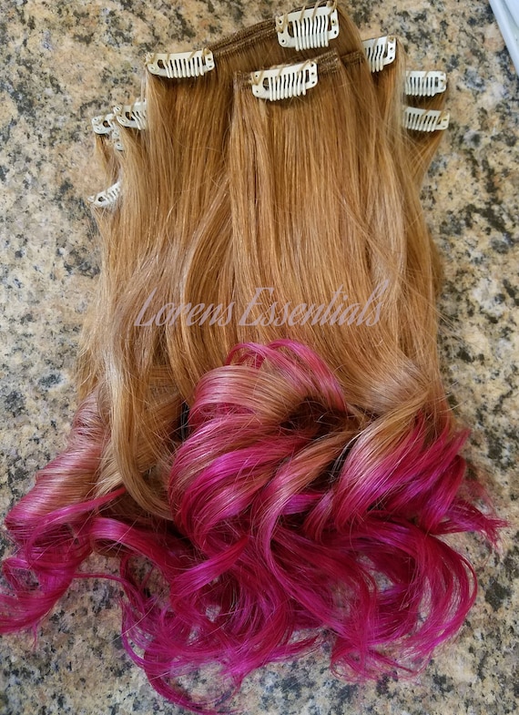Clip In Remy Human Hair Extensions Golden Blonde And Hot Hot Etsy
