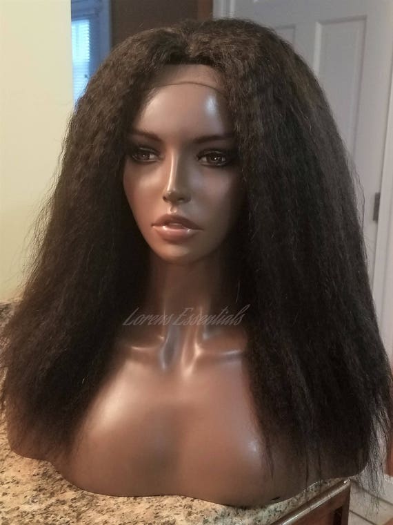 Yaki Kinky Straight Virgin Human Hair Wig Full Lace Wig Etsy