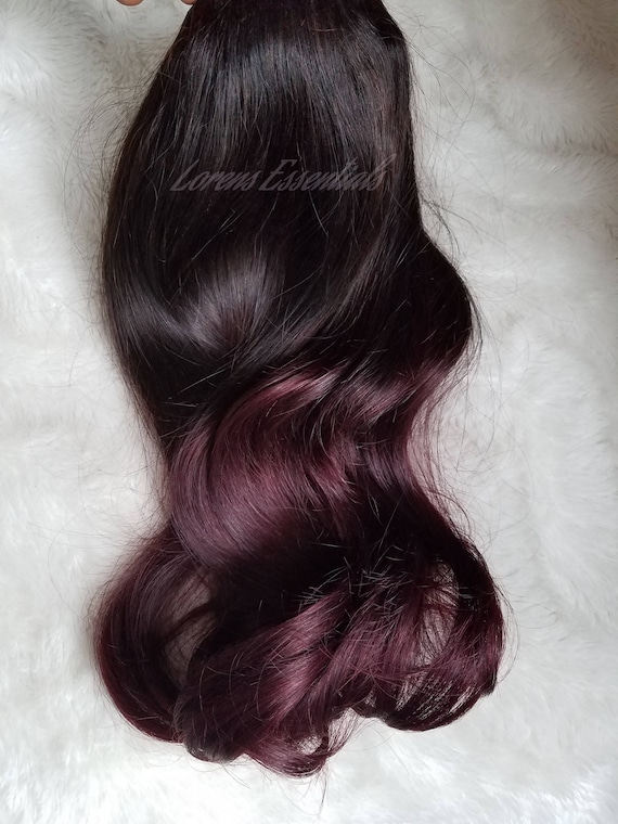 Clip In Halo Double Drawn Human Hair Extensions Dark Brown Etsy