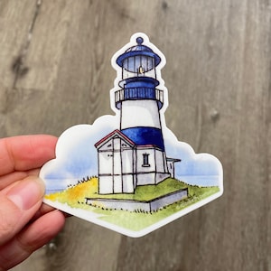 Blue Lighthouse Vinyl Sticker for Computer Car Laptop Water Bottle
