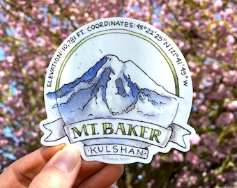 Mount Baker Vinyl Sticker for Computer Car Laptop Water Bottle