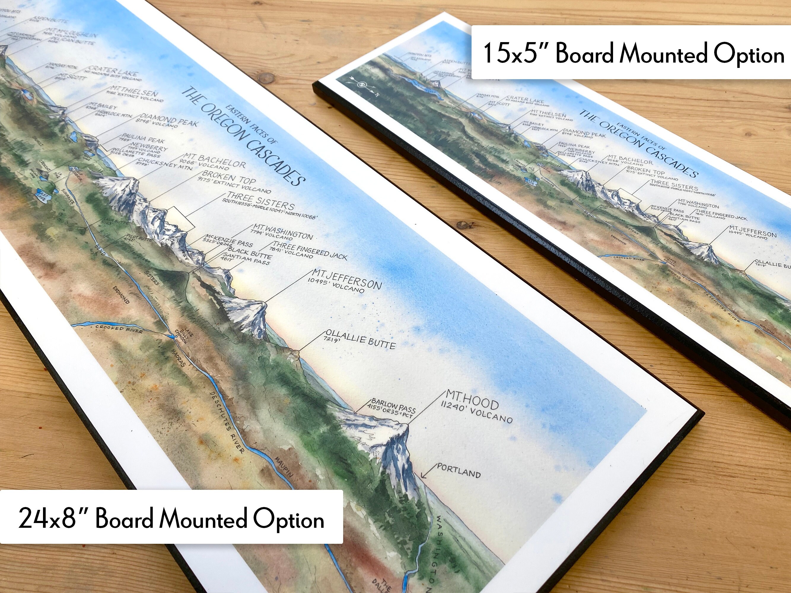 Oostelijke gezichten van de Oregon Cascades aquarel illustratie pieken  kratermeer Bachelor Three Sisters Bend of bergketen grafiek kunst aan de  muur - Etsy België, image size:2667x2000