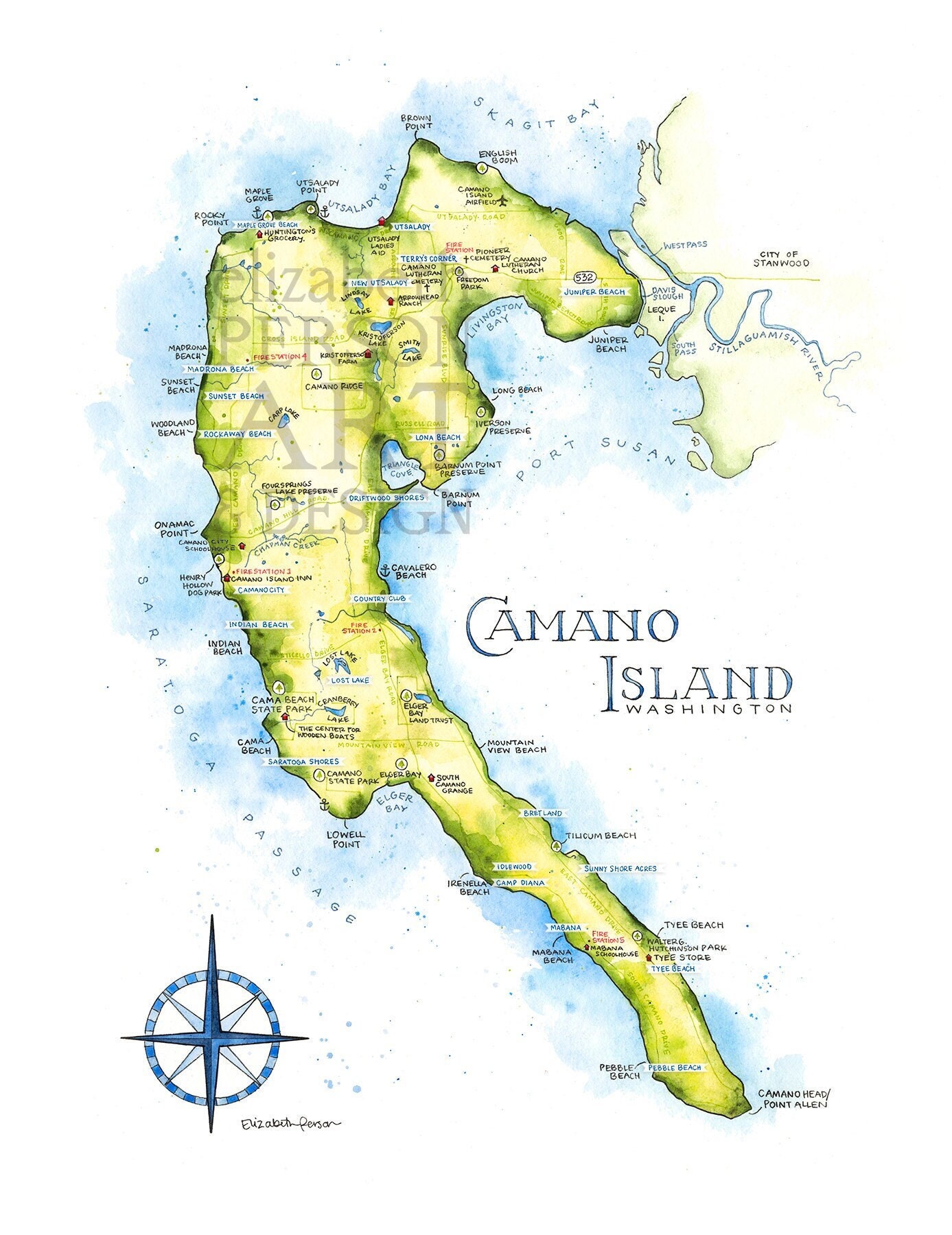 Map Of Camano Island Camano Island Map Watercolor Illustration Island Stanwood Cama | Etsy Map Of Camano Island Camano Island Map Watercolor Illustration Island Stanwood Cama | Etsy