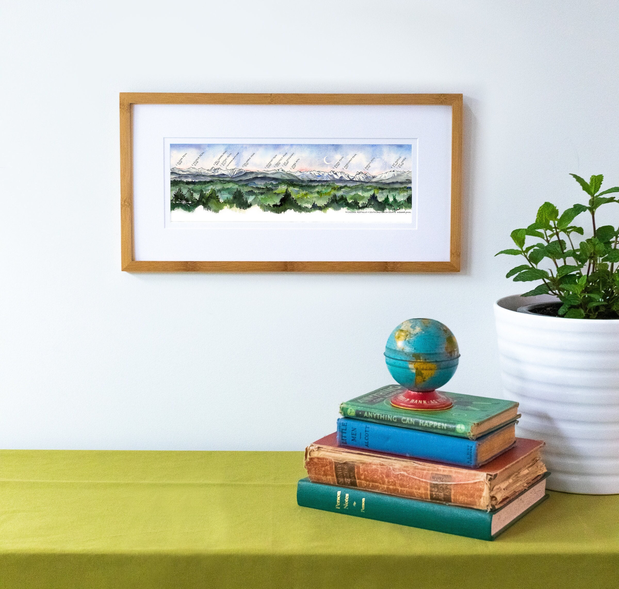 South Snohomish County Cascades Sloan Peak Prospect Stickney Baring Mtn Mt  Index aquarel illustratie Art Print - Etsy België, image size:2400x2281