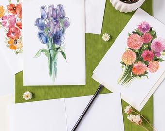 10 Karten /// Florales Sortiment