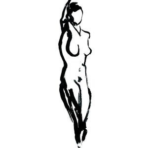 Figure No. 1 | Abstract Women Art Print | Black & White Line Art of Female Figure | Minimalist Wall Art image 4