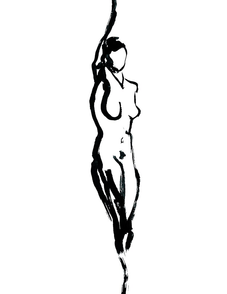 Figure No. 1 | Abstract Women Art Print | Black & White Line Art of Female Figure | Minimalist Wall Art image 4