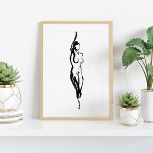 Figure No. 1 | Abstract Women Art Print | Black & White Line Art of Female Figure | Minimalist Wall Art image 6
