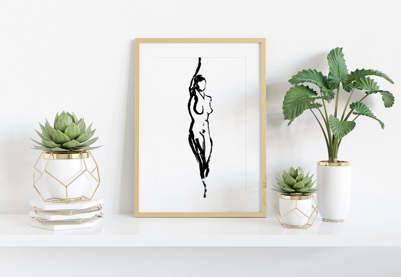 Figure No. 1 | Abstract Women Art Print | Black & White Line Art of Female Figure | Minimalist Wall Art image 6
