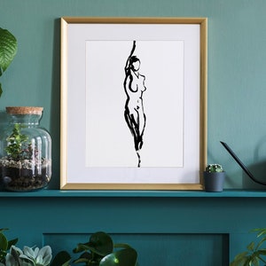 Figure No. 1 | Abstract Women Art Print |  Black & White Line Art of Female Figure |  Minimalist Wall Art