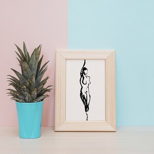 Figure No. 1 | Abstract Women Art Print | Black & White Line Art of Female Figure | Minimalist Wall Art image 3