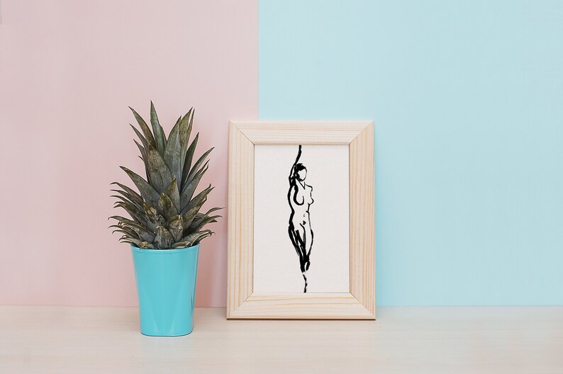Figure No. 1 | Abstract Women Art Print | Black & White Line Art of Female Figure | Minimalist Wall Art image 3