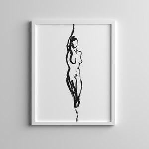 Figure No. 1 | Abstract Women Art Print | Black & White Line Art of Female Figure | Minimalist Wall Art image 7