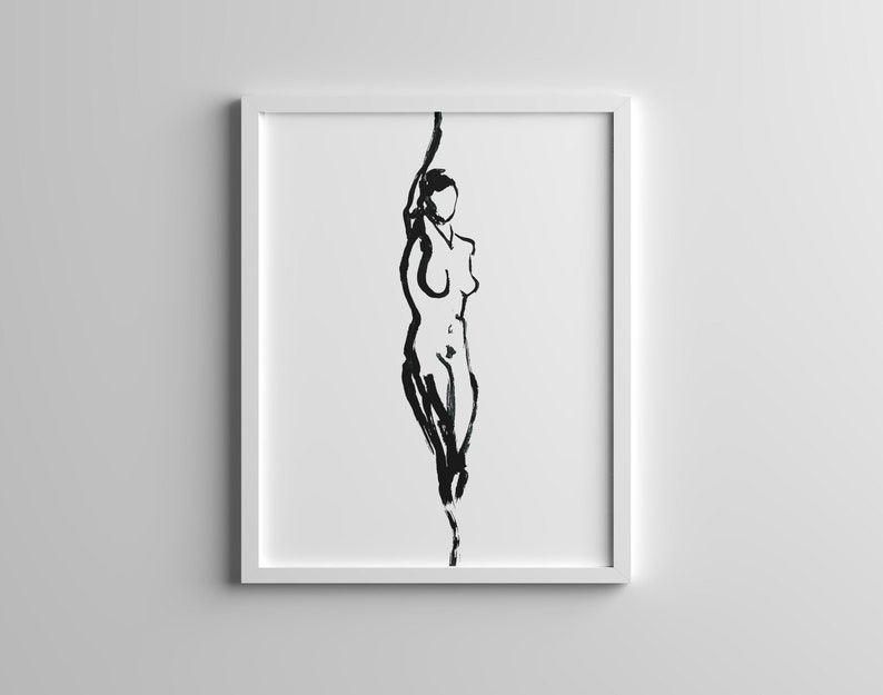 Figure No. 1 | Abstract Women Art Print | Black & White Line Art of Female Figure | Minimalist Wall Art image 7
