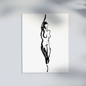 Figure No. 1 | Abstract Women Art Print | Black & White Line Art of Female Figure | Minimalist Wall Art image 2
