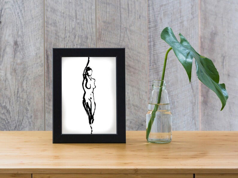 Figure No. 1 | Abstract Women Art Print | Black & White Line Art of Female Figure | Minimalist Wall Art image 9