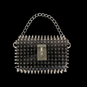 The Sabrina Purse, Spiked Purse With Optional O-Ring and Shoulder Strap, Handmade Custom Purse with Magnetic Snap,