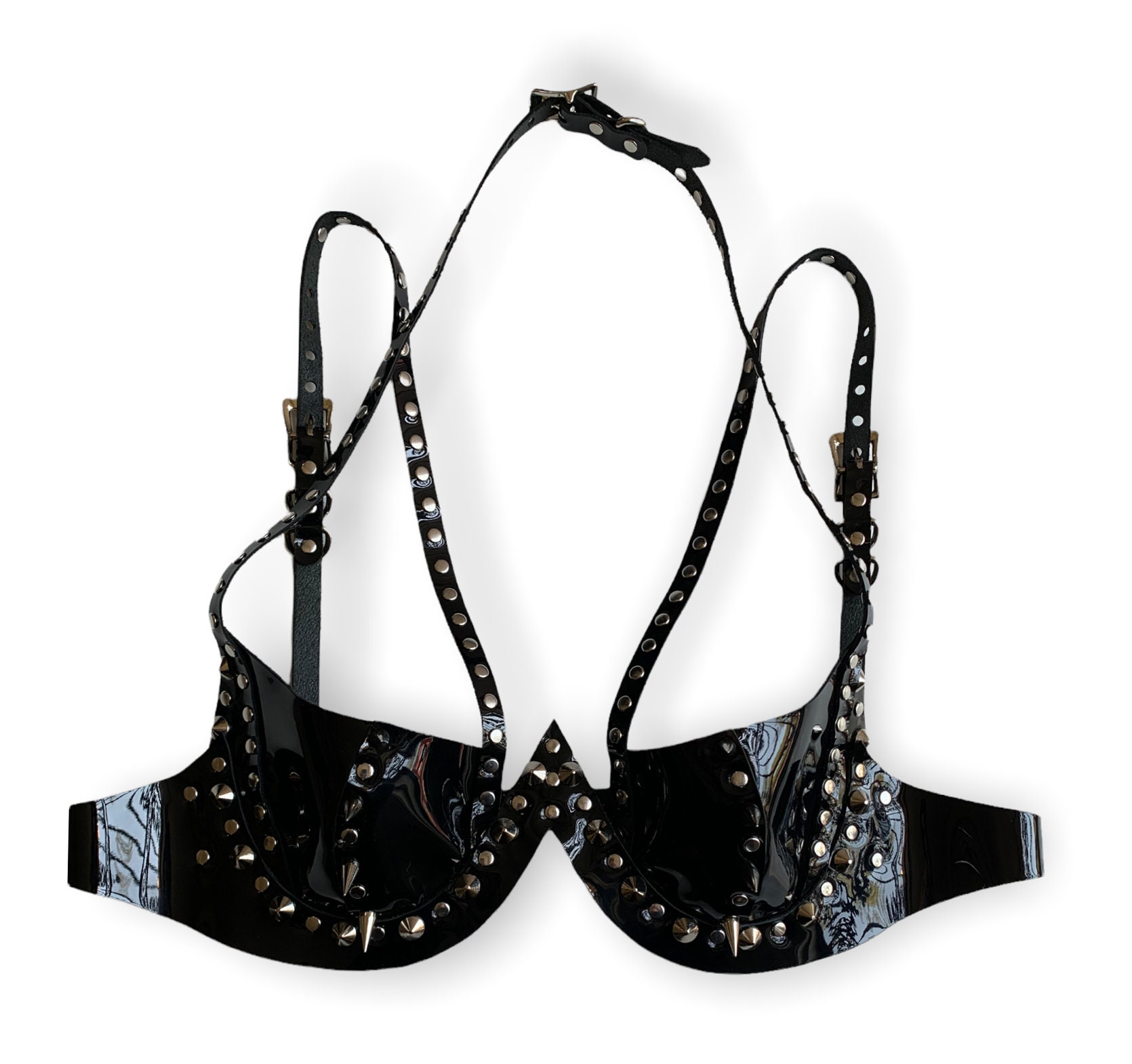 The Stigmata Bra, Leather Bra With Spike and Stud Detail, Hand