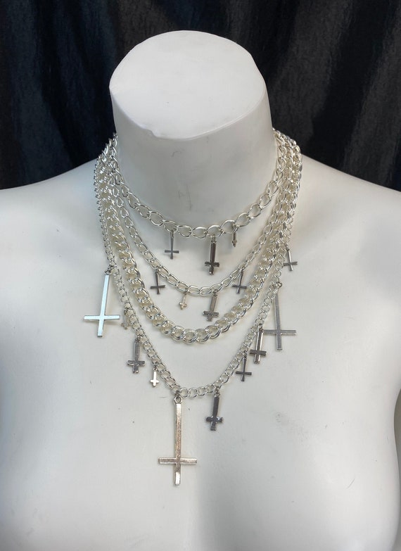 Cross Necklace Satanic Jewelry 