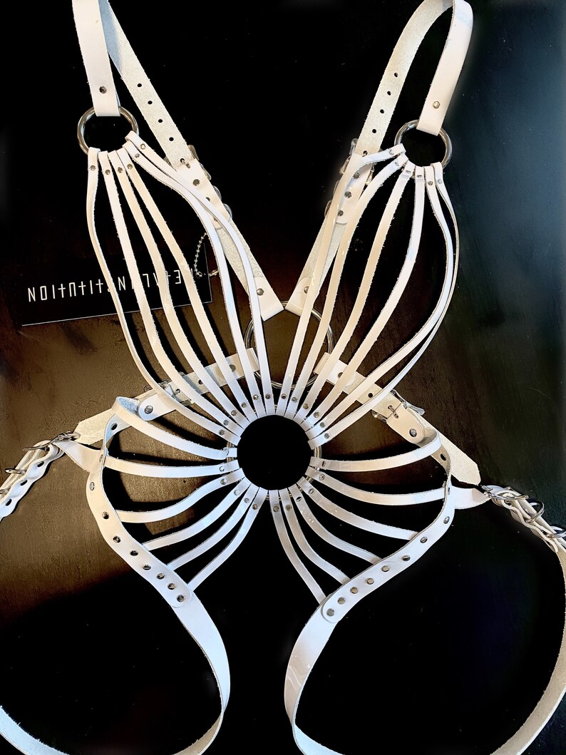 Strappy Leather Crotchless Harness The Gatsby Bodysuit Leather Fashion Harness Handmade Leather Lingerie Custom Festival Clothes