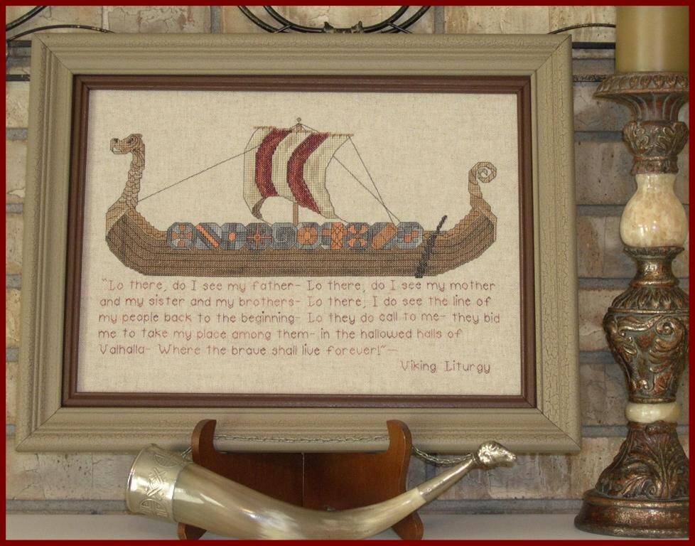 Viking Ship Cross Stitch Pattern With Norse Prayer Saying - Etsy