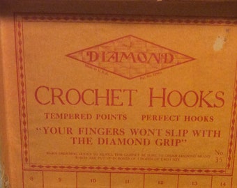 PEERLESS Novelty, Manufacturing Company, Diamond, Pre WWII, Very Vintage, Steel, Crochet Hooks