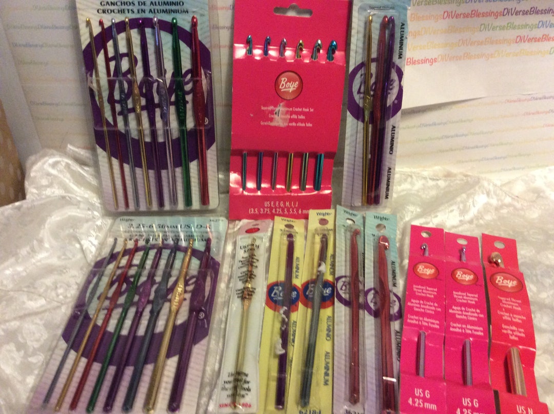 BOYE, Crochet Hooks, Aluminum, Imported, Made in China, Size Plus Mm