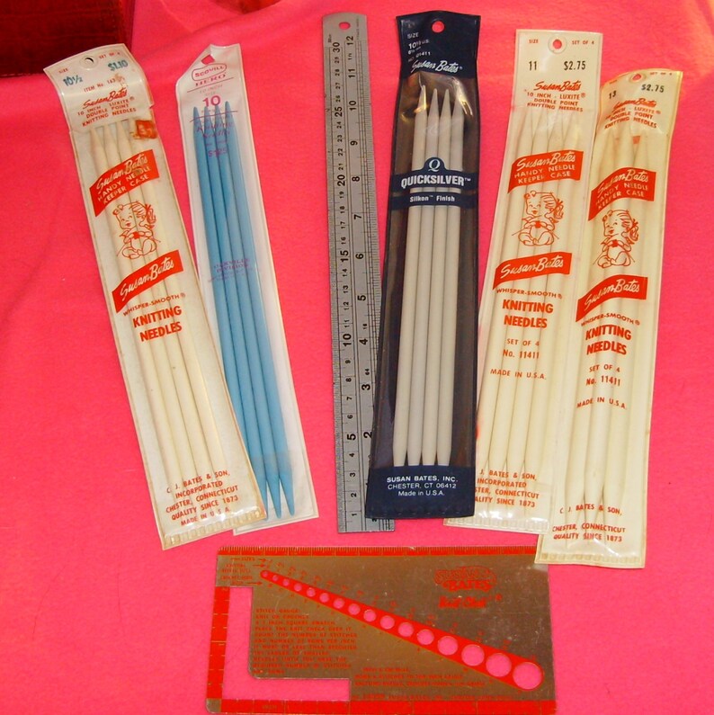 BATES, 10 Inch DPN, Plastic, Susan Bates, Marcia Lynn, Double Pointed ...