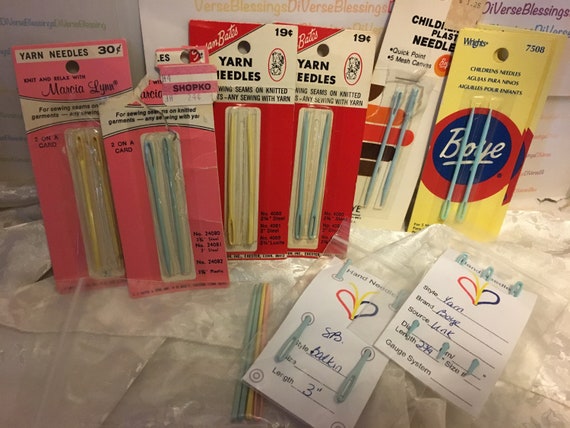 Yarn Needles, Tapestry Needles, Plastic Canvas, Plastic Blunt End