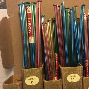 Jason Brand, Made in England, 12 In 30 cm, Aluminum, Single Point, Knitting Needles, New Old Stock, Vintage, UK Sizes 8 thru 12, US 1 thru 6