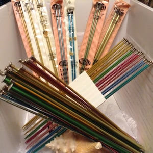 Hero Brand, Scovill, Standard Brand, Romaxe, Tillverkad i USA, 14 tum, Aluminium, Enkelspets, Sticknål, UTGÅNG, Långa vassa spetsar