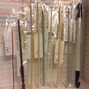 AFGHAN Hook, Tunisian, 10 Inch or less, Crochet Hook, Unknown, Unusual, Unique, Plastic, Wood, Vintage Collectible, Brittany, Bates, Milward