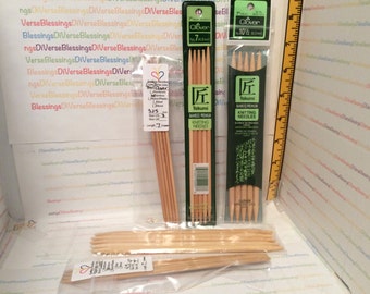 CLOVER, Takumi, 7 Inch, Bamboo, Double Pointed, Knitting Needles,  Various Sizes, Some in Original Package, Made in Japan