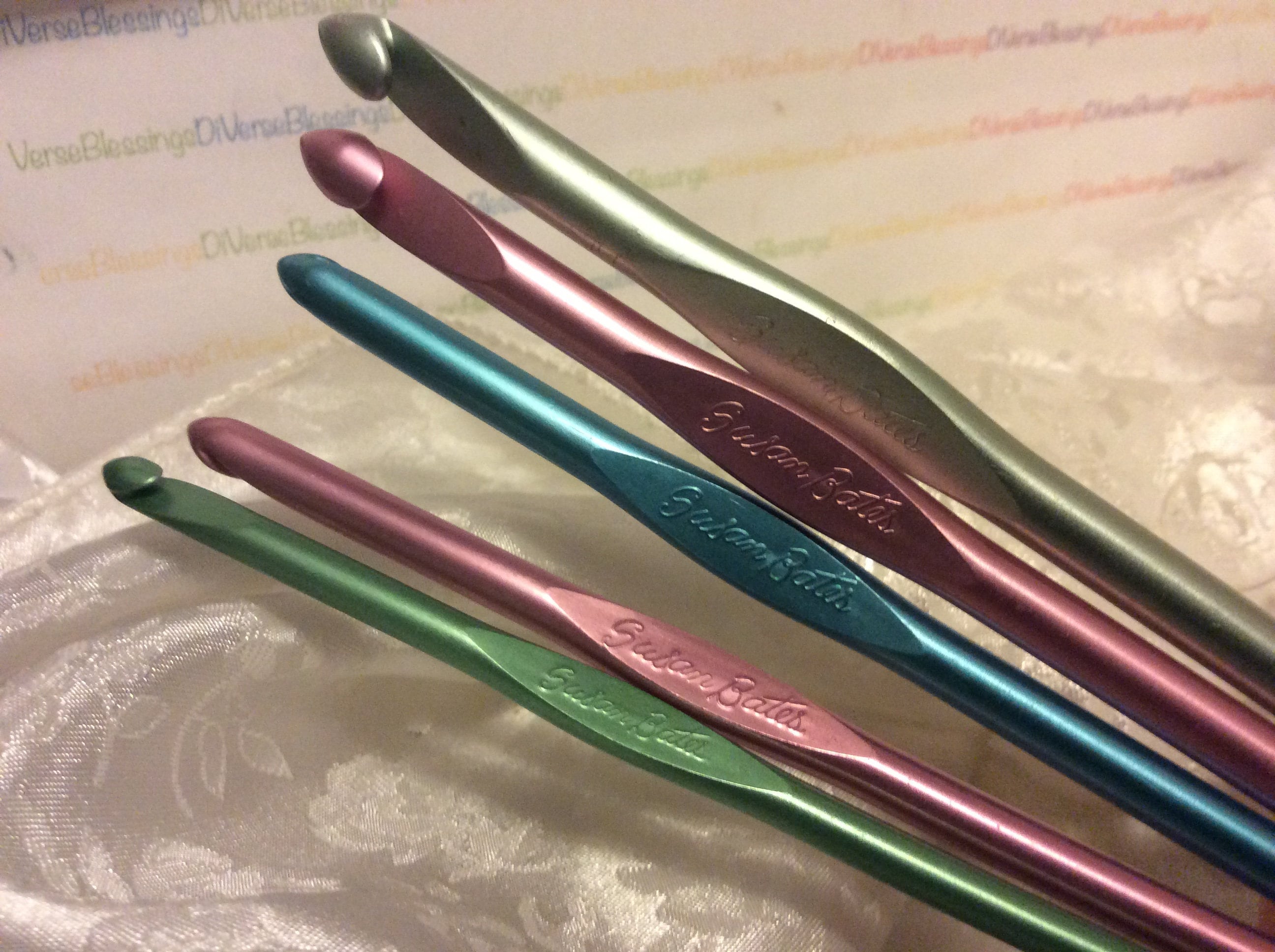 BATES, Susan Bates, Red Heart, Silvalume, Inline Aluminum, Crochet Hooks,  Size Plus Mm, Single Used Hooks, Made in USA 