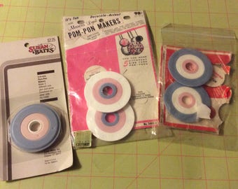 Pom Pom Maker, Vintage, Susan Bates 4060, Susan Bates 14062, Marcia Lynn, Made in USA, Original Package