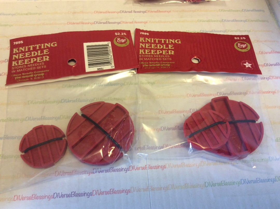 Boye Knitting Needle Keeper Made in USA Maroon Plastic Set Etsy