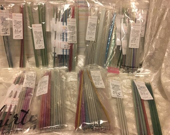 Double Pointed, 7 Inch DPN, Aluminum, Knitting Needles, Assorted Sizes, Small Lots, Mixed Colors, ReUse, RePurpose, UpCycle