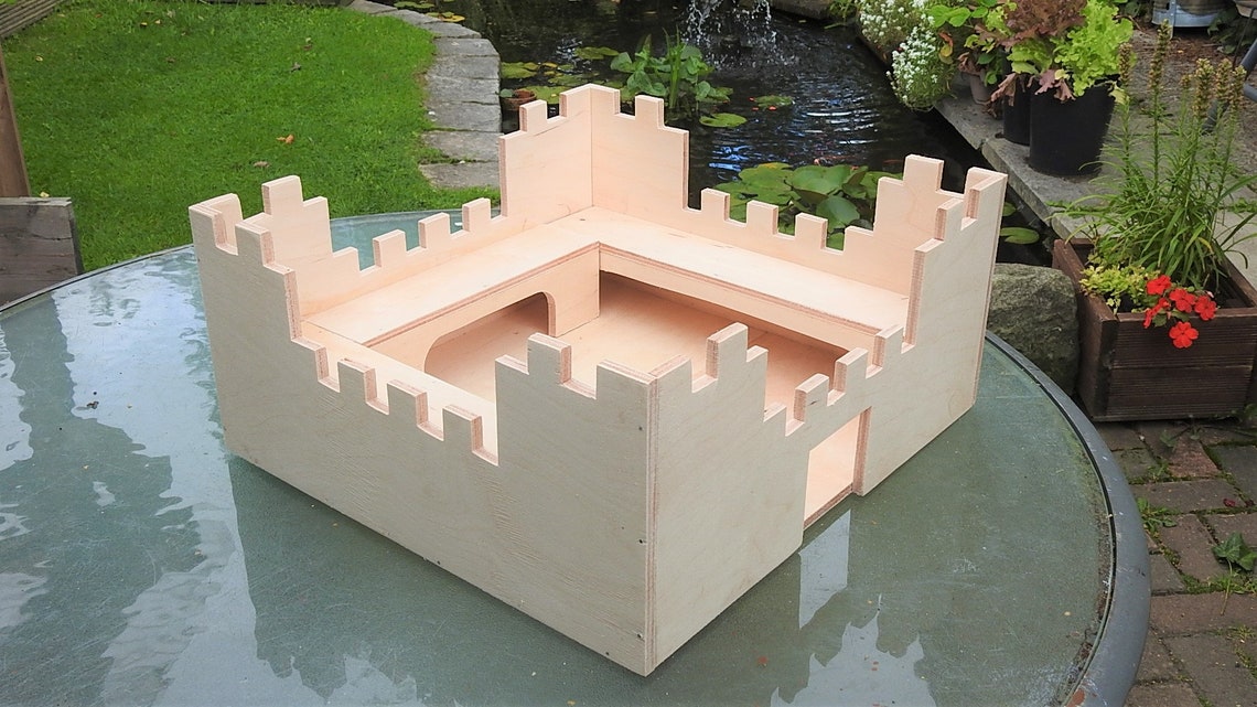 Wooden toy castle or fort for children to role play with Etsy